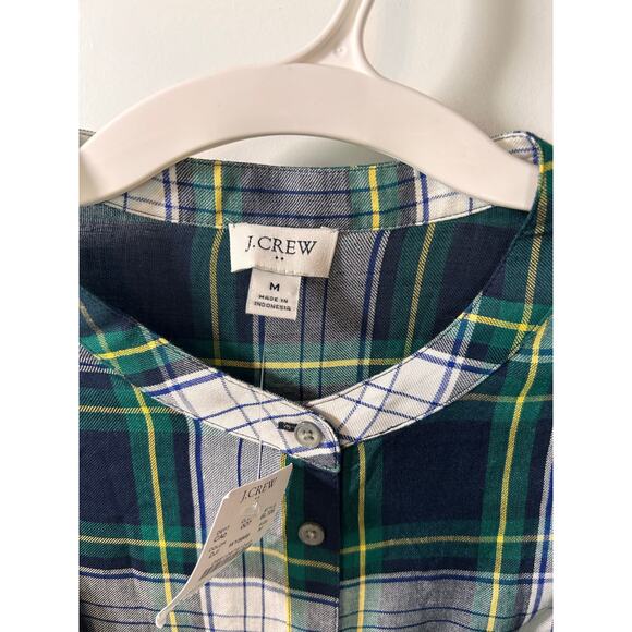 NWT J. Crew Women's Plaid Ruffle Button Front Shirt Top Multicolor Size Medium - Picture 6 of 9